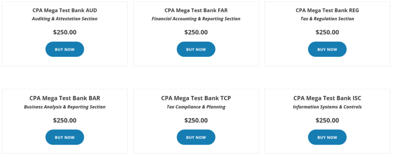 Gleim CPA Mega Test Bank 科目ごと