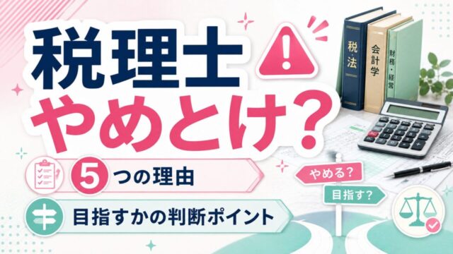 「税理士やめとけ」と言われる5つの理由と税理士を目指すかの判断ポイント