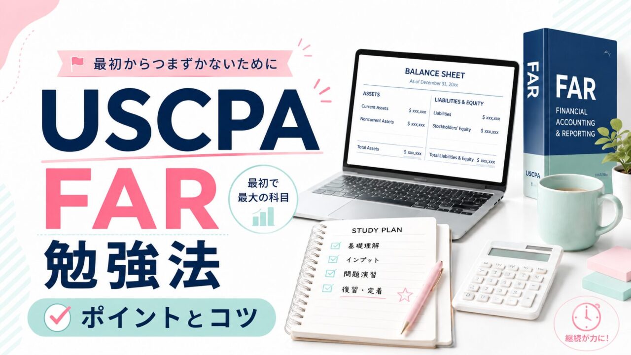 USCPAのFAR勉強法のポイントとコツを解説！【最初からつまずかないために】