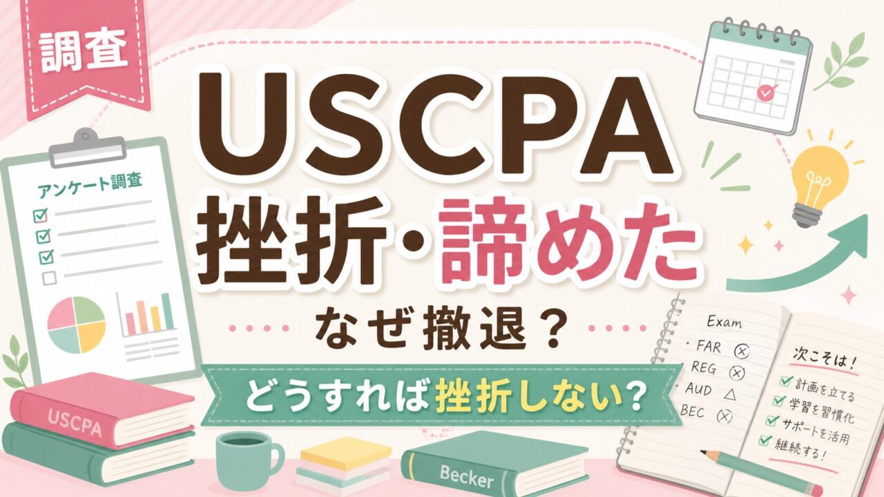 【調査】USCPAを挫折・諦めた人にアンケート｜なぜ撤退？どうすれば挫折しない？