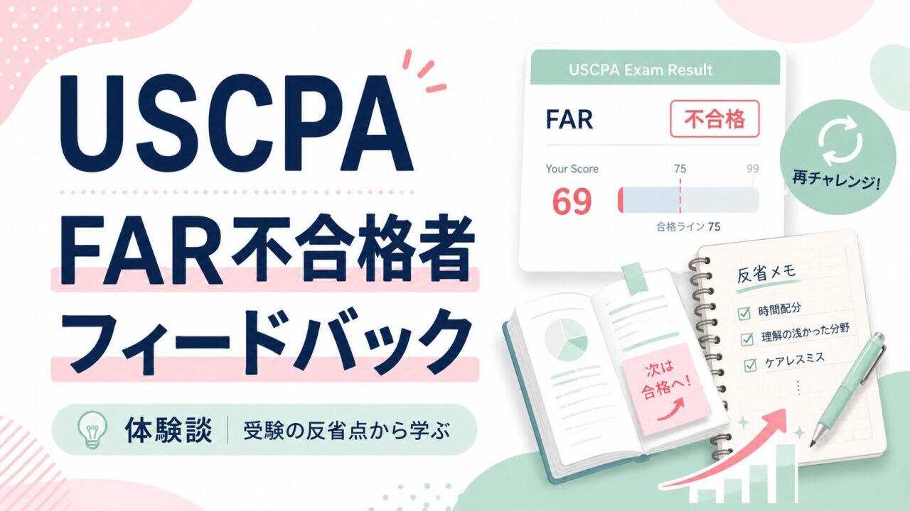 【USCPA試験の体験談】FAR不合格者からのフィードバック