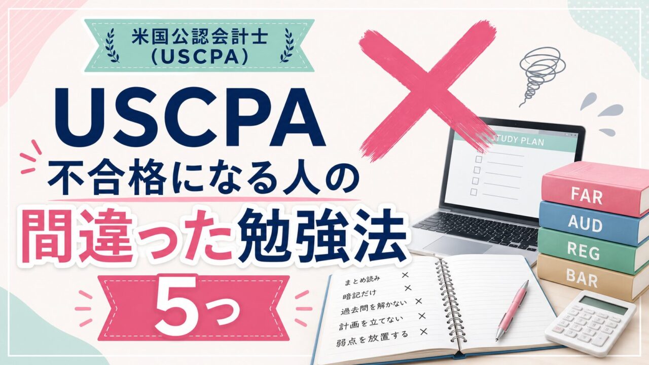 米国公認会計士（USCPA）不合格になる人の間違った勉強法5つ！