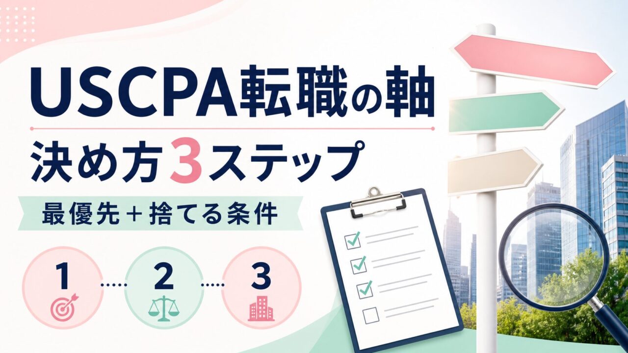 USCPA転職の軸｜決め方3ステップ（最優先＋捨てる条件）