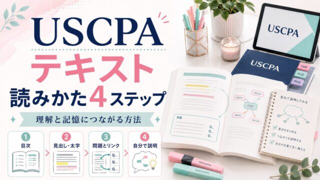 USCPAテキストの効果的な読みかた4ステップ【理解と記憶につながる方法】