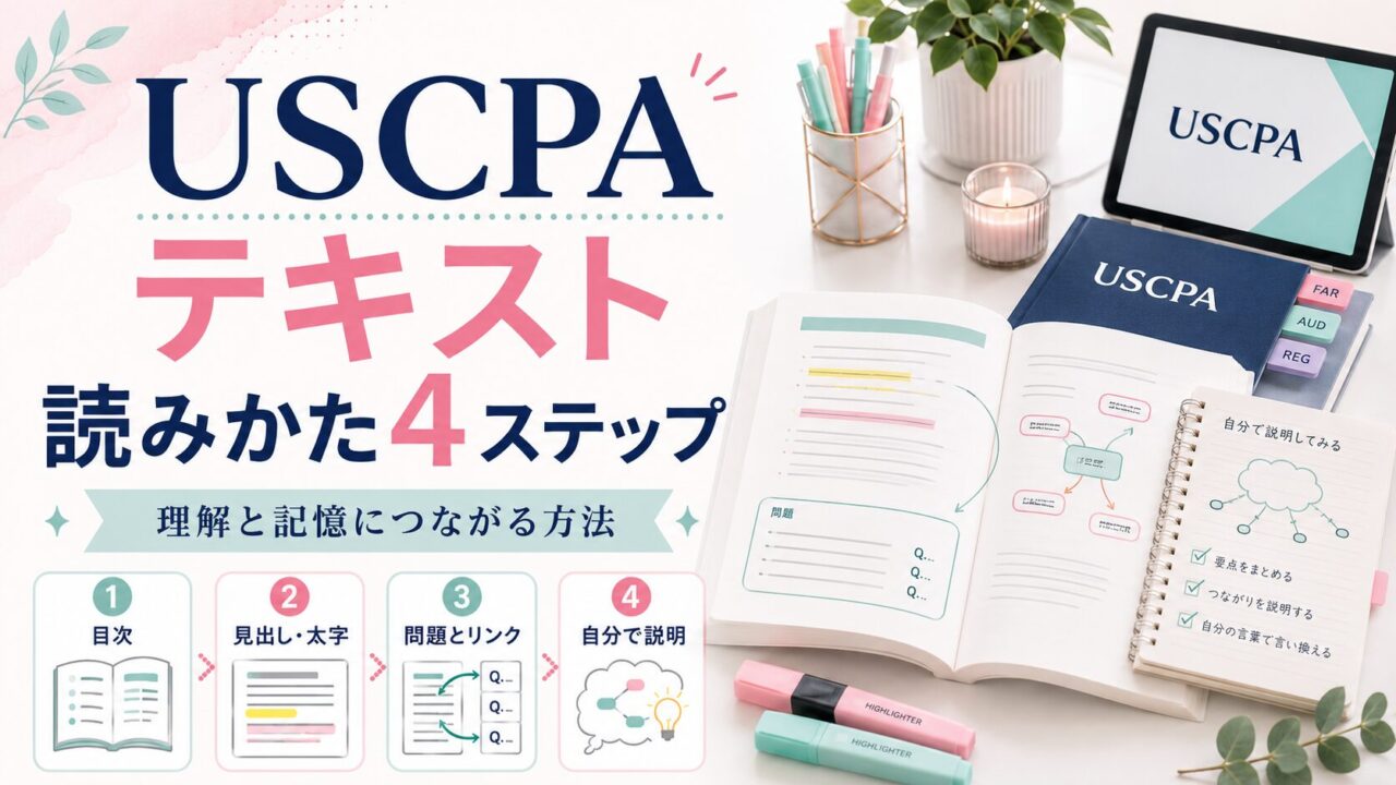 USCPAテキストの効果的な読みかた4ステップ【理解と記憶につながる方法