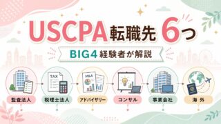 USCPA（米国公認会計士）の転職先6つ！BIG4への転職経験があるUSCPAが解説！