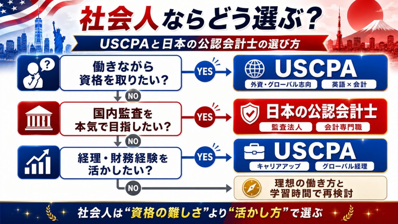 USCPA（米国公認会計士）と日本の公認会計士はどっちがおすすめ？迷っ