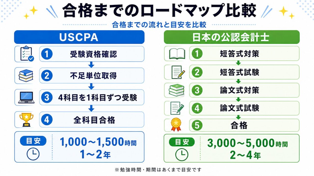合格までのロードマップ比較