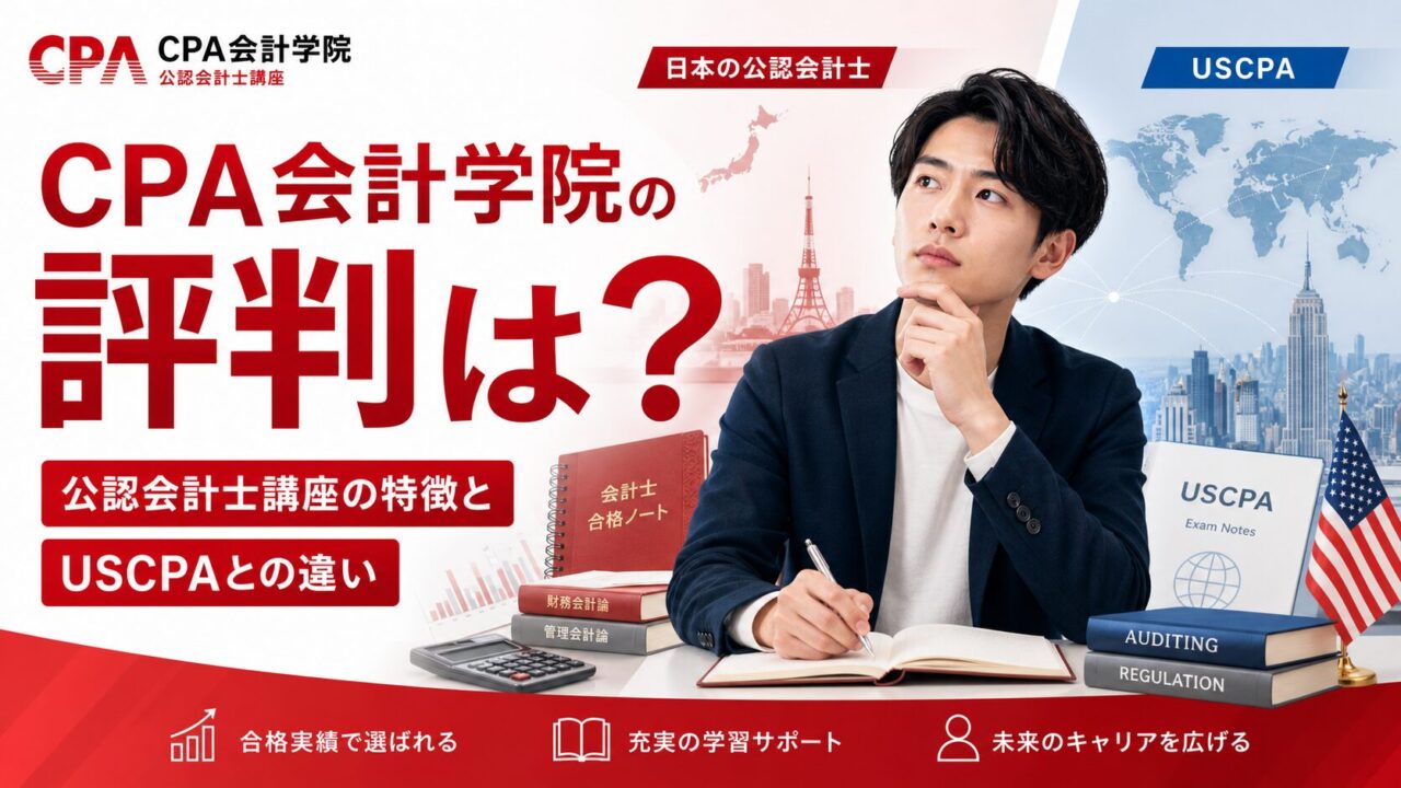 CPA会計学院の評判は？公認会計士講座の特徴とUSCPA（米国公認会計士