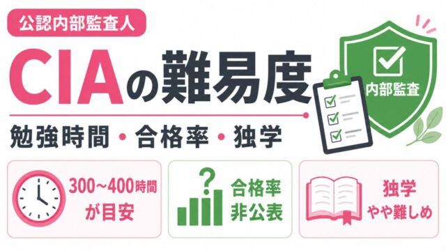 CIA（公認内部監査人）の難易度は？勉強時間・合格率・独学の注意点を