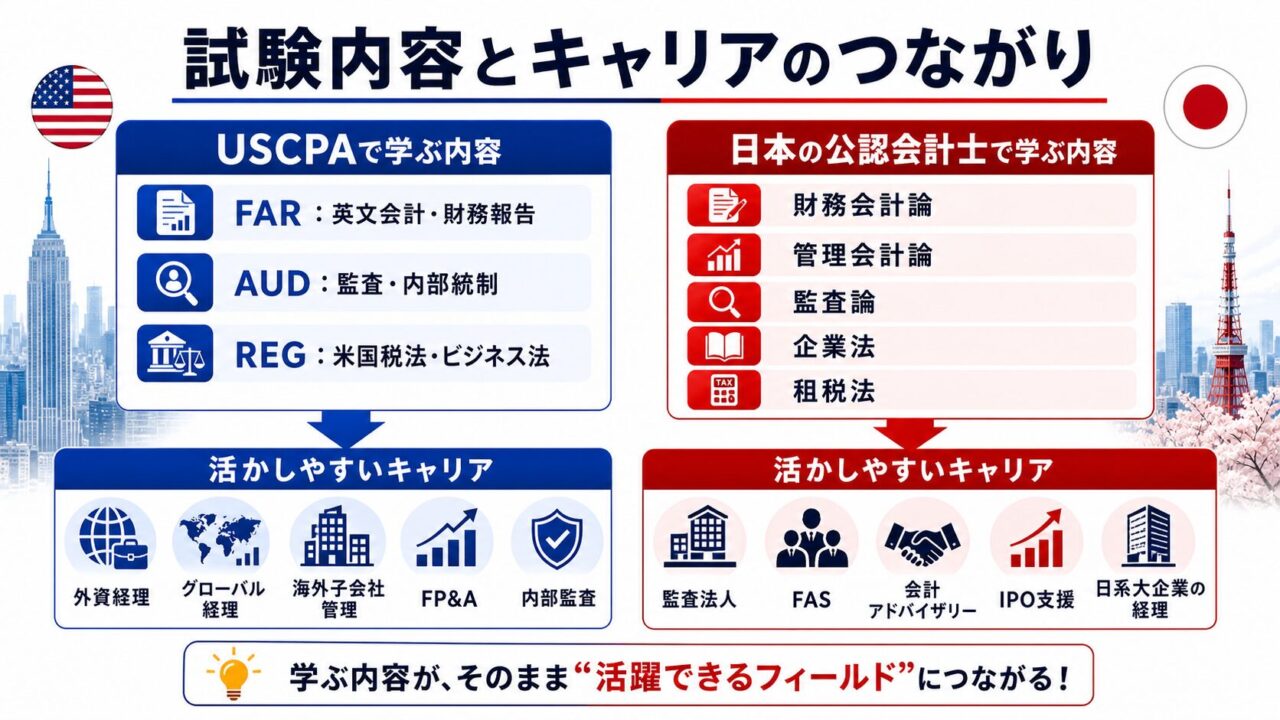 USCPA（米国公認会計士）と日本の公認会計士の試験内容を比較｜簡単