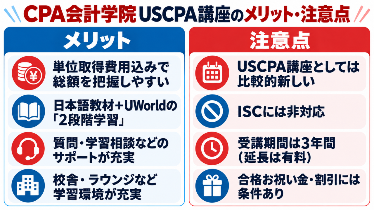 CPA会計学院USCPA講座の評判・注意点は？料金・教材・UWorld・サポート